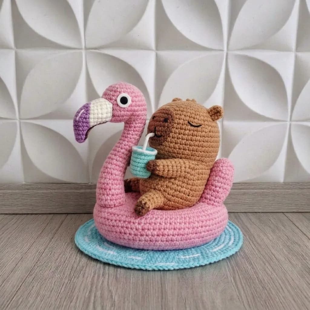 Coco the Flamingo Float Capybara - PDF Pattern