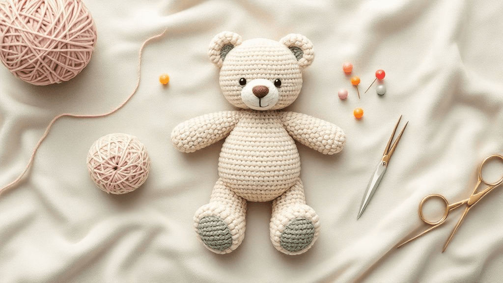 Amigurumi Teile annähen: Kopf, Arme und Ohren sauber verbinden