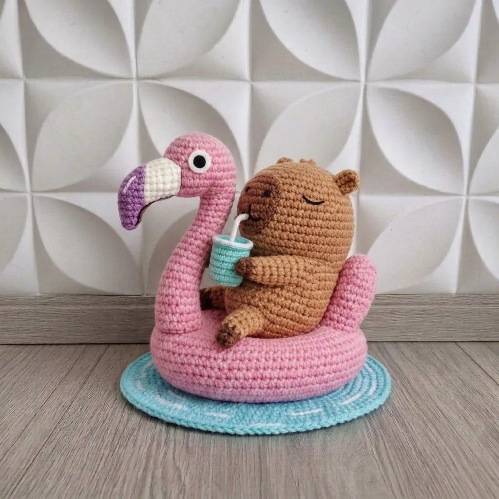 Coco the Flamingo Float Capybara - PDF Pattern